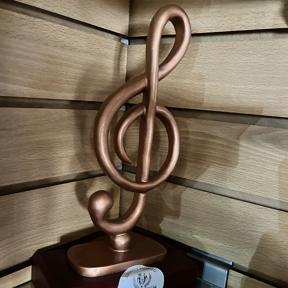 Trofeo Resina Nota SOL música 28 cm - Imagen 2