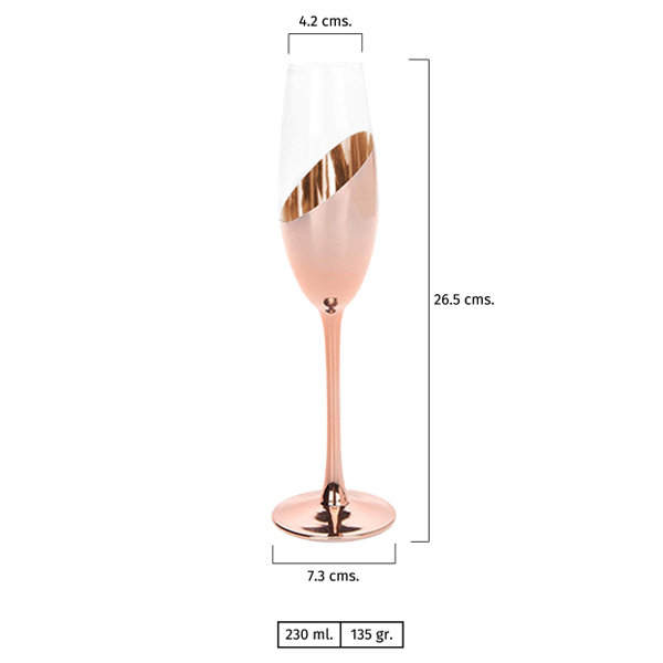 Set de 2 Copas Champagne Encobrizadas M84 - Imagen 6
