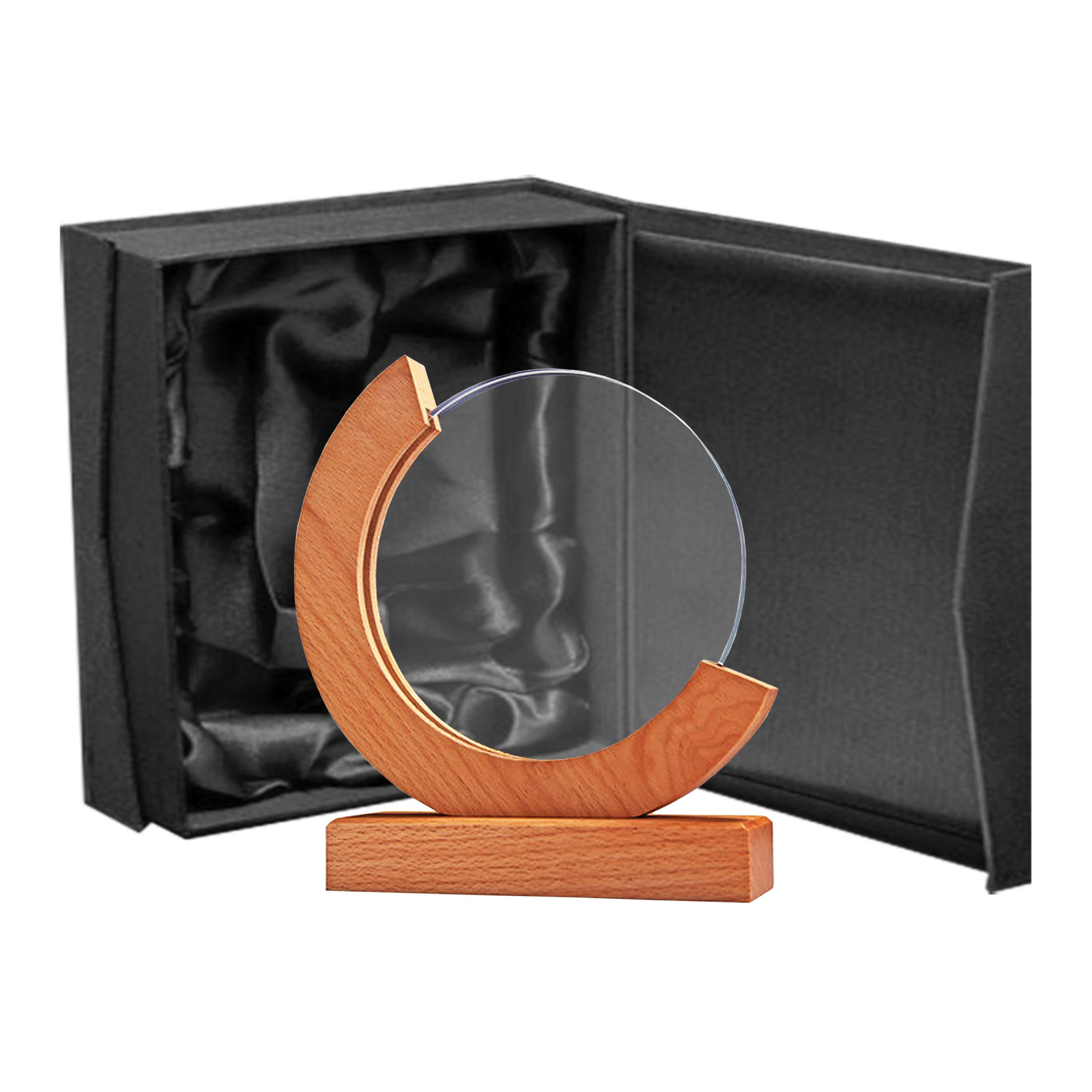 Galvano Cristal con Base de Madera BLAS 58